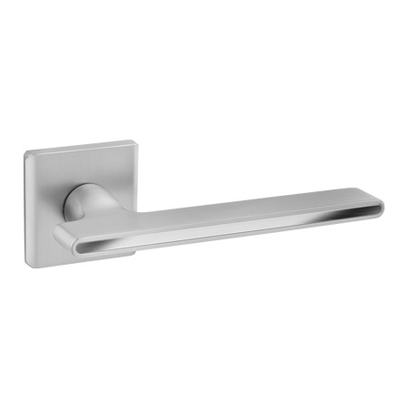 Дверная ручка H-60145-A на квадратной розетке (33960, CRS/CR сатинированный хром/хром)
