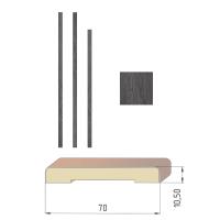 Комплект наличников ДУБ ГРАФИТ (2шт*2,18м+1шт*1,9м) для Бульдорс, МДФ, шириной 70 мм, покрытие ПВ
