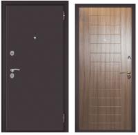 Тульские двери  Е3  ЛАУРА-NEW , хром (антик медный, МДФ Палисандр темный) (2050*960, левая, плоские ключевины)