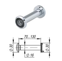 Глазок DV 4/130-70/Z CP хром (для толщины двери от 70мм до 130мм)