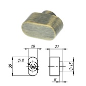 Вертушка на шток цилиндра T.Knob-S (CB-S) AB-7 (бронза)