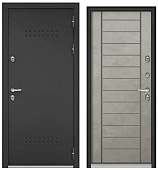 ТЕРМОРАЗРЫВ (СПЛИТ) MP, тисн.Р-5, МДФ бетон серый 10ТС-137 (2050*880, правая, нержавеющий порог, букле антрацит, хром, термо)