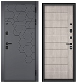 ТРАСТ МАСС, МДФ оскуро 9С-184, МДФ ясень ривьера айс 9С-136 (2050*960, правая, букле антрацит, черн.фурн)