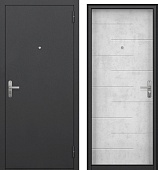 Тульские двери  МАЛЬТА, (черный муар,один замок,  МДФ 6мм бетон снежный) (2050*860, правая)