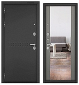 BULDOORS TRUST MASS, R-4, МДФ орех пепельный 9S-164 зеркало (2050*860, левая, букле антрацит, хром)