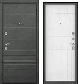 Дверь металл Агрия (МДФ бетон графит/МДФ лофт белый) (2050*960, правая)