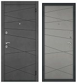 ХОУМ ЭКО, МДФ бетон темный 6E-130, МДФ бетон серый 6E-130, 2 замка (2050*960, правая, Ночная задвижка, букле антрацит, хром)