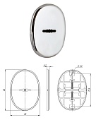 Декоративная накладка ESC 477 eco (90х65) СP сувальдная (автомат шторка, хром)