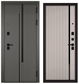 TRUST MASS, МДФ холст вулканический 9S-203, МДФ кашемир софт Si-11 (2050*960, правая, букле шоколад, черн.фурн)