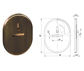 Декоративная накладка ESC.S-lift.SF/OV.476 сувальдная (со шторкой, зеленая бронза)