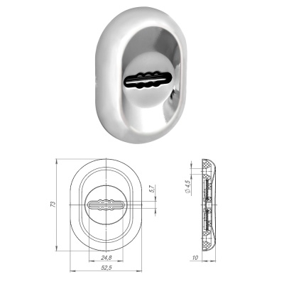 Накладка сувальдная ESC.S-auto.ECO/CRE/OV.13 - 13S eco (автошторка)