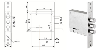 Замок Border ЗВ8-8Г 15