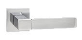 Дверная ручка Песто на квадратной розетке (хром матовый/хром блестящий, арт. INAL 521-03 SC/CP)