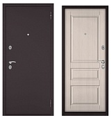 ХОУМ ЭКО, МДФ ларче бьянко 6ЕД-2, 2 замка (2050*960, правая, букле шоколад, хром)