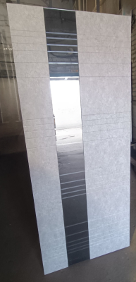 ДО 80 W1 бетон серый, покрытие Loft графитовое зеркало, стекло 1, универсальное, без врезки, Образец ЛОТ 19394089