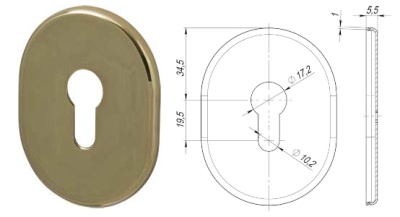 Накладка цилиндровая Fuaro латунь
