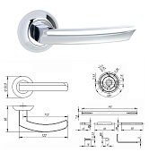 Ручка дверная 0593 (SIGMA) (хром, квадрат 140 мм)