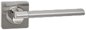 Дверная ручка Андреа на квадратной розетке (INDH 224-05, SN/NP никель матовый/никель блестящий)