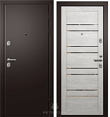 Дверь мет  МЕДЕЯ-340 Сатин черный(Дуб нордик ДУБЛИН (зеркало), хром (2050*960, R, правая)