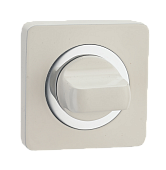 Завертка на квадратной розетке РЕНЦ (белый супер матовый/хром блестящий, арт. INBK 02 MSW/CP)