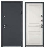 ТЕРМОРАЗРЫВ (СПЛИТ) MP, МДФ белый софт 10ТСД-2  (2050*880, правая, нерж. порог, букле графит, хром, термо)