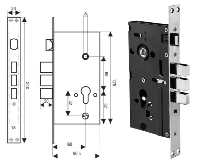 Замок основной комфорт Техно 