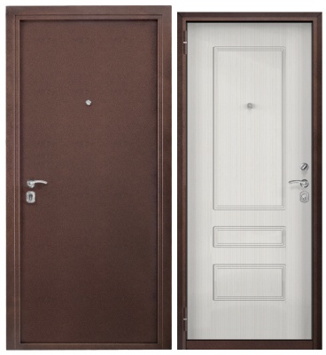 Дверь мет. Агрия Стандарт Сандал белый в/о 1 замок