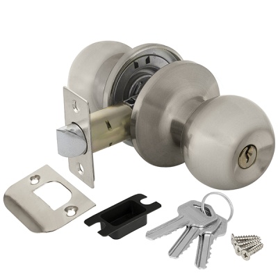 Комплект ручек с защелкой и ключами DK682 AJAX (кноб-шарик)