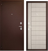 Тульские двери Е2 ВИТА-НОВ 70мм, (антик медь, накл.МОН, замок 1512,  МДФ ЛИСТВЕННИЦА БЕЛЕНАЯ), хром (2050*860, L, левая)