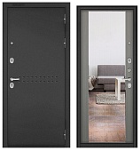 Бульдорс ТРАСТ МАСС, тисн.Р-4, МДФ орех пепельный 9С-164 зеркало (2050*960, правая, букле антрацит, хром)