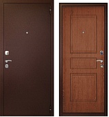 Тульские двери  А3 Монолит NEW 70мм..., хром (антик медный, МДФ Золотой дуб) (2050*960, L, левая)