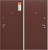 Тульские двери  А06 мет-мет, два замка, раздельная ф-ра, хром (антик медный, антик медный) (2050*980, Левая)