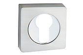 Накладка на цилиндр на квадратной розетке PUERTO (хром матовый/хром блестящий, арт. INET AL 02 SC/CP)