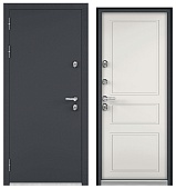 TERMO SPLIT MP, МДФ белый софт 10TSD-2  (2050*880, левая, нерж. порог, букле графит, хром, термо)