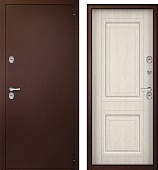 Тульские двери Б35 Термо SIP(медь,  МДФ 12мм лиственница беленая,2петли,1,2мм, хром) (2050*960, R, правая)