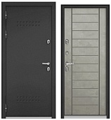 ТЕРМОРАЗРЫВ (СПЛИТ) MP, тисн.Р-5, МДФ бетон серый 10ТС-137 (2050*1000, левая, нержавеющий порог, букле антрацит, хром, термо)