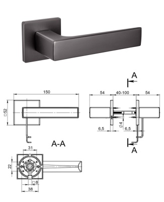 Ручка раздельная K.SL52.REDLINE GR-23