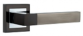 Дверная ручка Перуджа на квадратной розетке (черный никель/хром BN/CP)