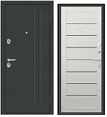 Тульские двери  Б34 Сноу (букле графит,МДФ царга RE11, Бетон снежный, черн. стекло,три контура, хром (2050*860, R, правая)