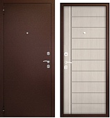 Тульские двери  Е2  ВИТА-NEW, хром (антик медный, МДФ Бьянка(Лиственница беленая)) (2050*960, правая, плоские ключевины)