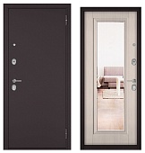 ФЭМЕЛИ МАСС, МДФ ларче бьянко М-140 зеркало (2050*960, правая, букле шоколад, хром)