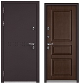 ТЕРМОРАЗРЫВ (СПЛИТ) MP, тисн.Р-4, МДФ дуб коньяк 10ТСД-2 (2050*1000, левая, нержавеющий порог, букле шоколад, хром, термо)