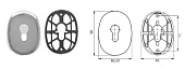 Накладка БОН овальная (цилиндровая)  (хром) (под цилиндр)