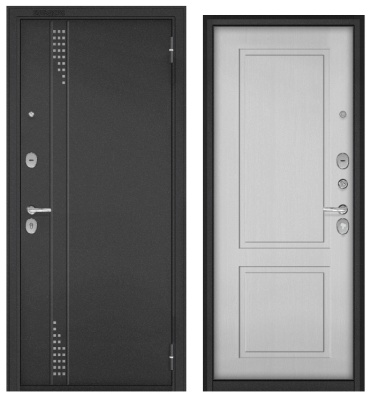 BULDOORS TRUST ECO, букле антрацит RL-11, МДФ дуб белый матовый 9ED-1, хром